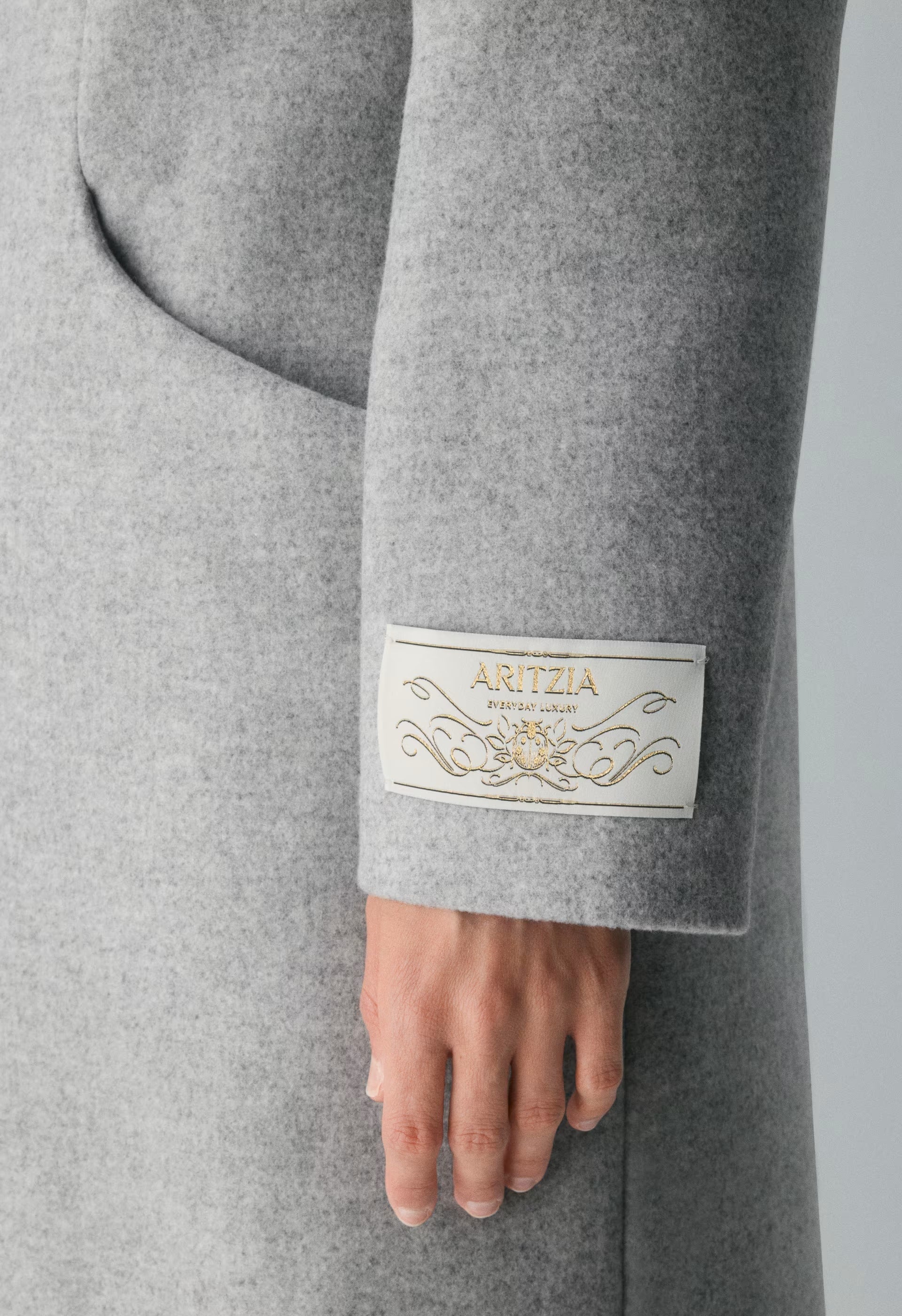 The Cocoon Long Coat - Luxe Wool Cashmere - HEATHER LIGHT GREY