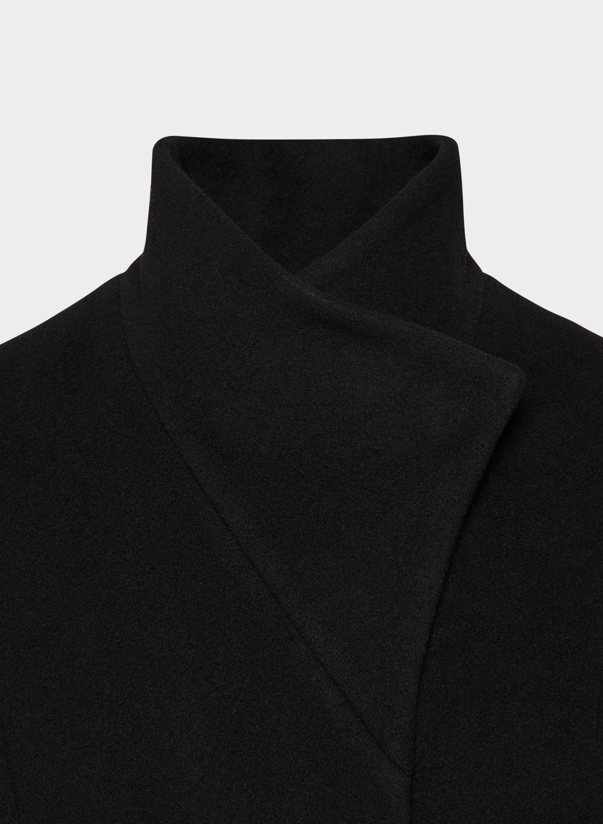 The Connor Long Coat - Soft Wool Cashmere - BLACK