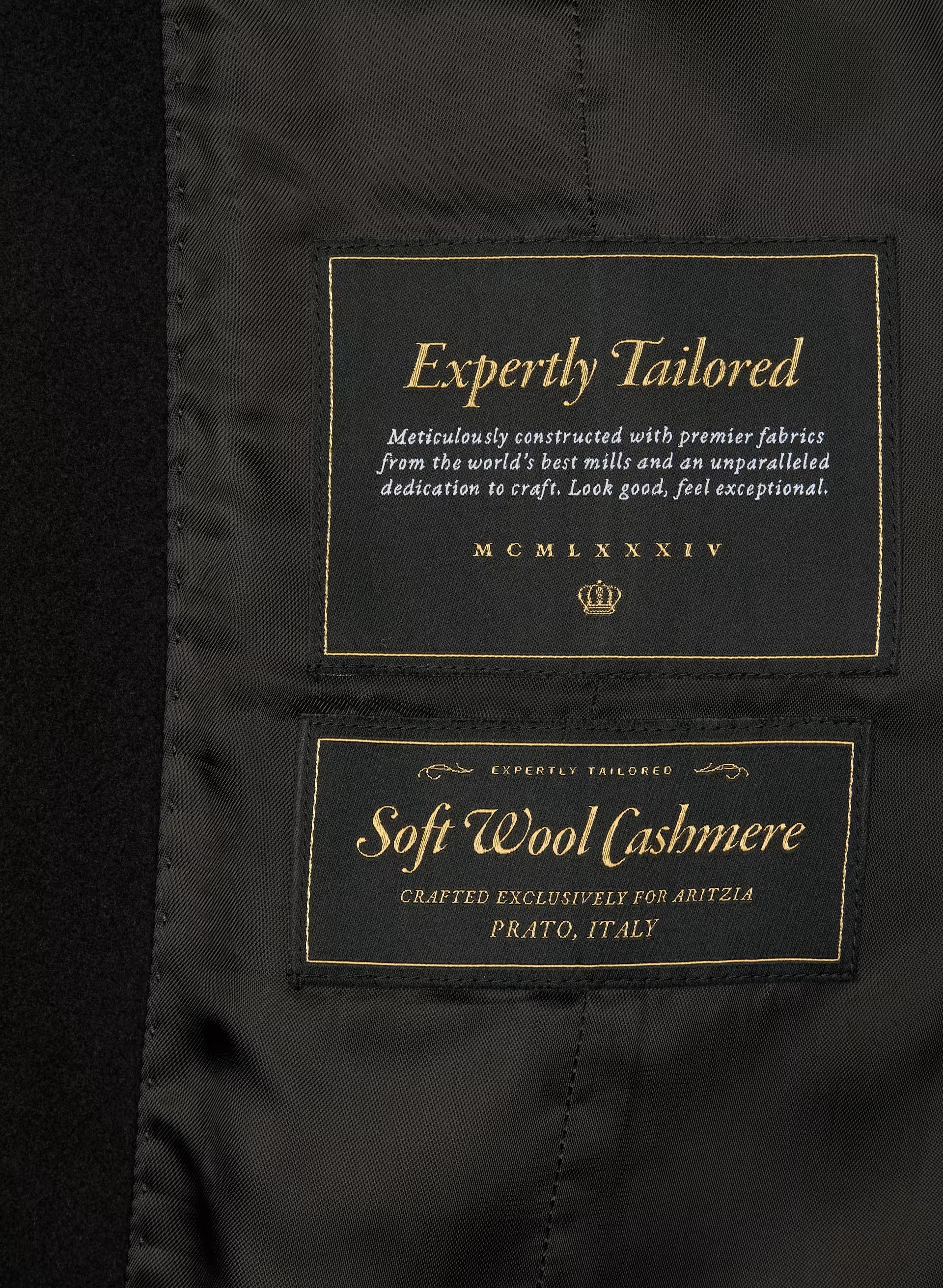 The Connor Long Coat - Soft Wool Cashmere - BLACK