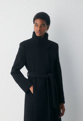 The Connor Long Coat - Soft Wool Cashmere - BLACK