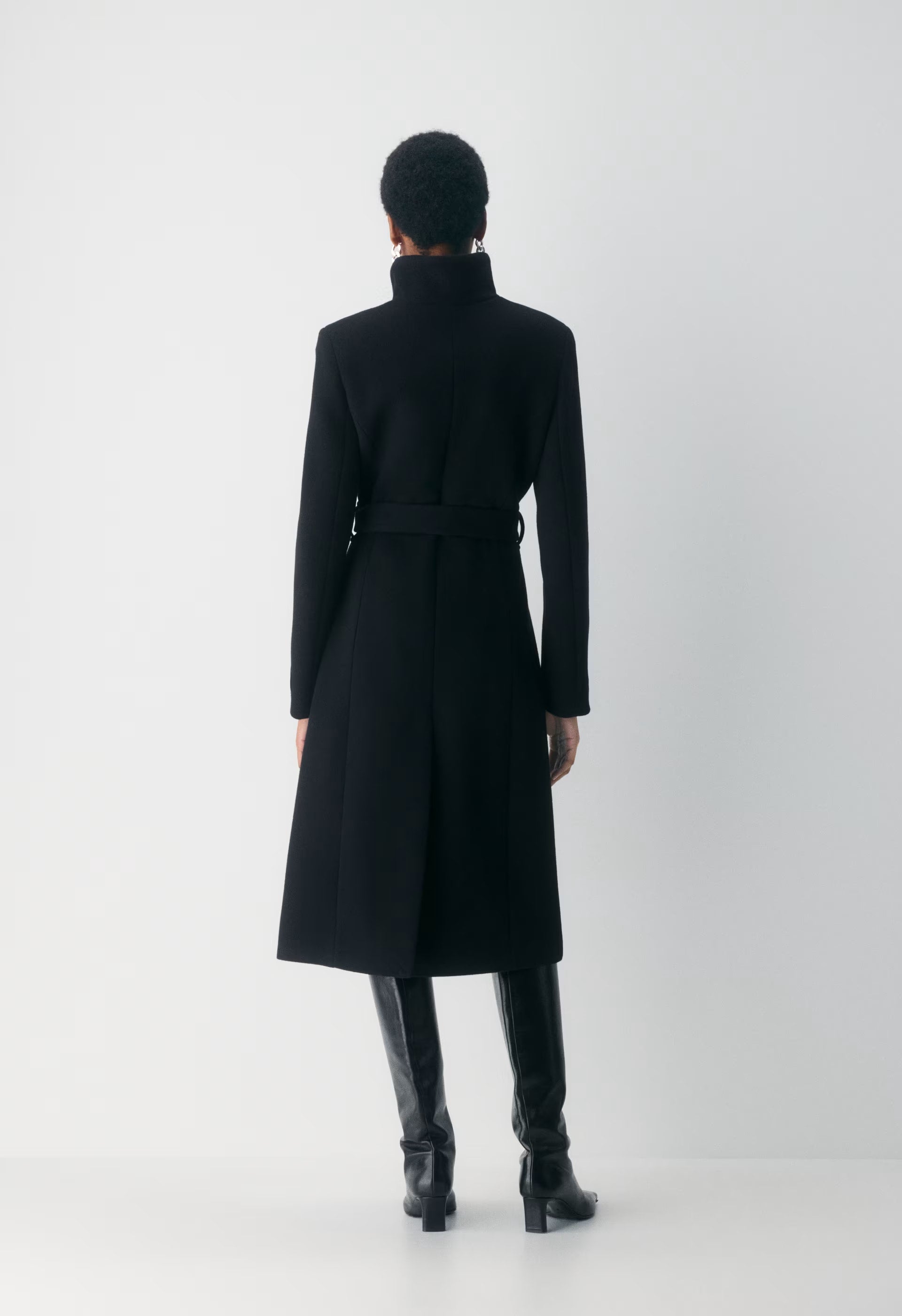 The Connor Long Coat - Soft Wool Cashmere - BLACK