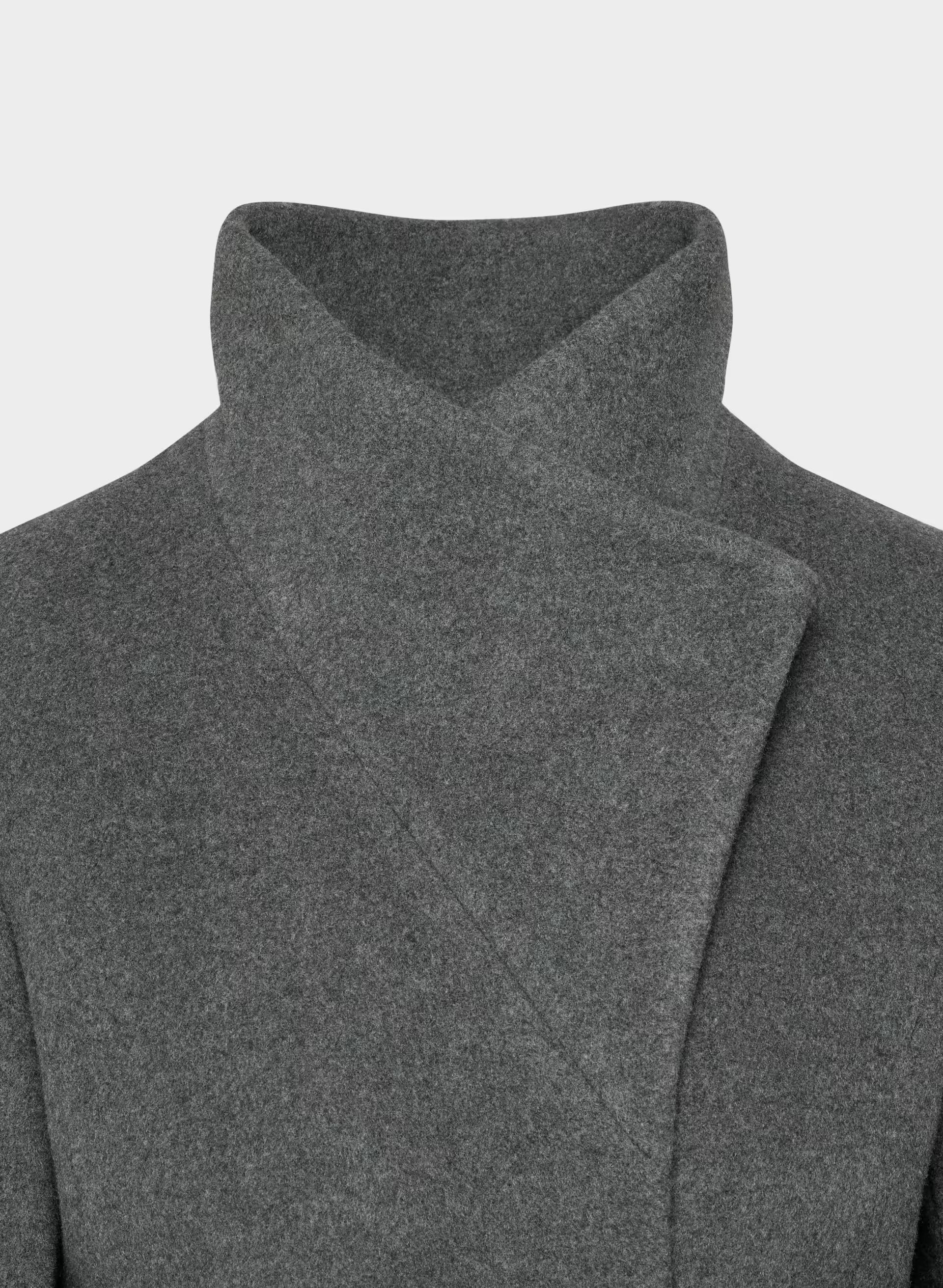 The Connor Long Coat - Soft Wool Cashmere - HEATHER CHARCOAL