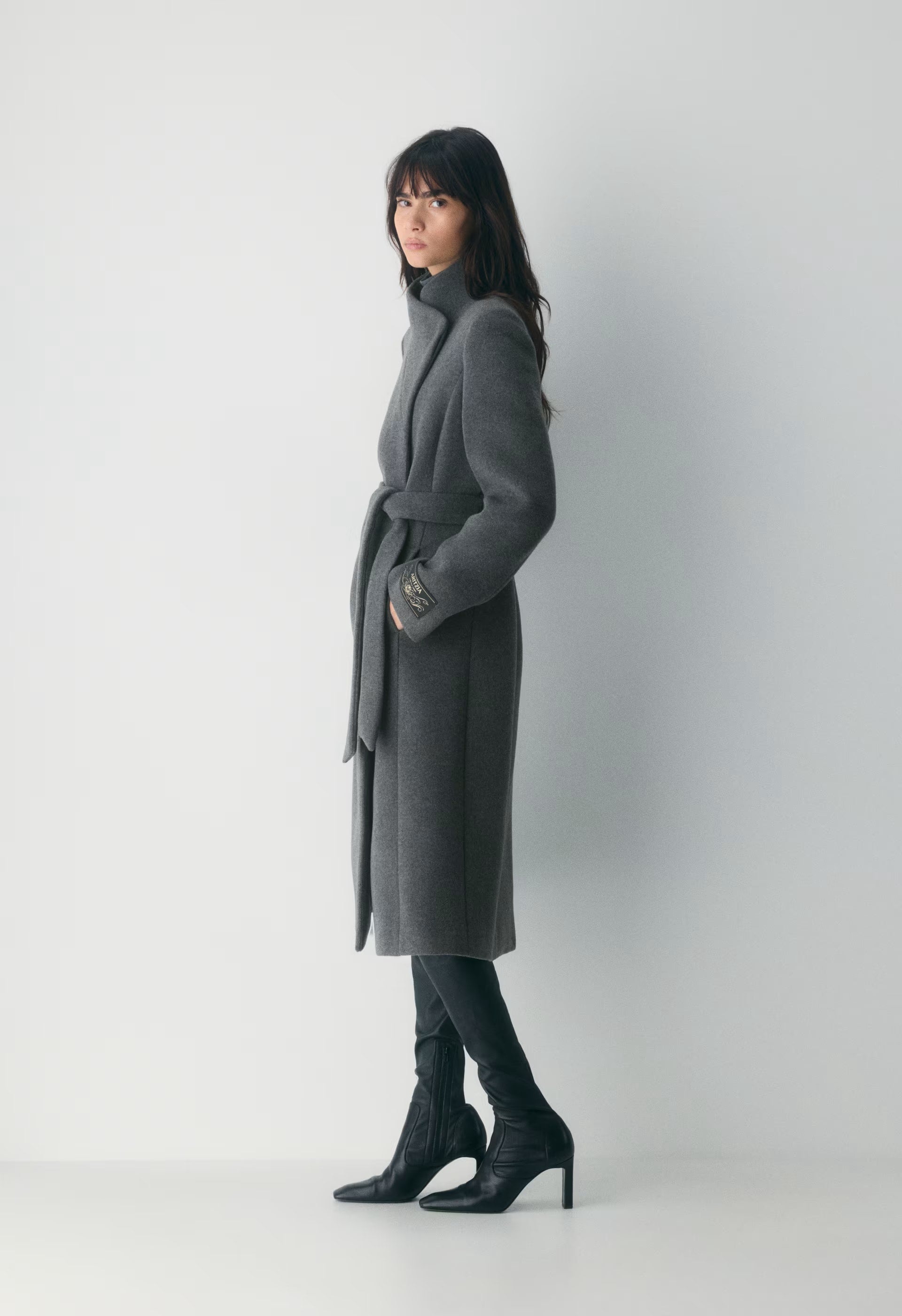 The Connor Long Coat - Soft Wool Cashmere - HEATHER CHARCOAL