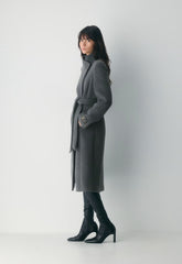 The Connor Long Coat - Soft Wool Cashmere - HEATHER CHARCOAL