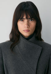 The Connor Long Coat - Soft Wool Cashmere - HEATHER CHARCOAL