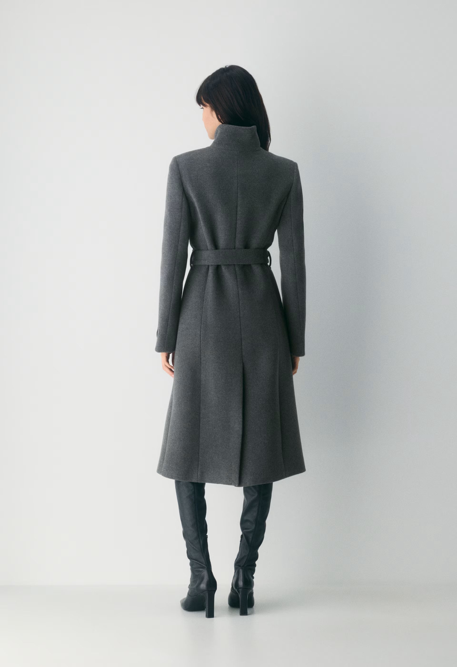 The Connor Long Coat - Soft Wool Cashmere - HEATHER CHARCOAL