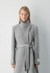 The Connor Long Coat - Soft Wool Cashmere - HEATHER LIGHT GREY