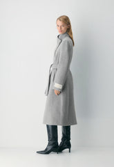 The Connor Long Coat - Soft Wool Cashmere - HEATHER LIGHT GREY