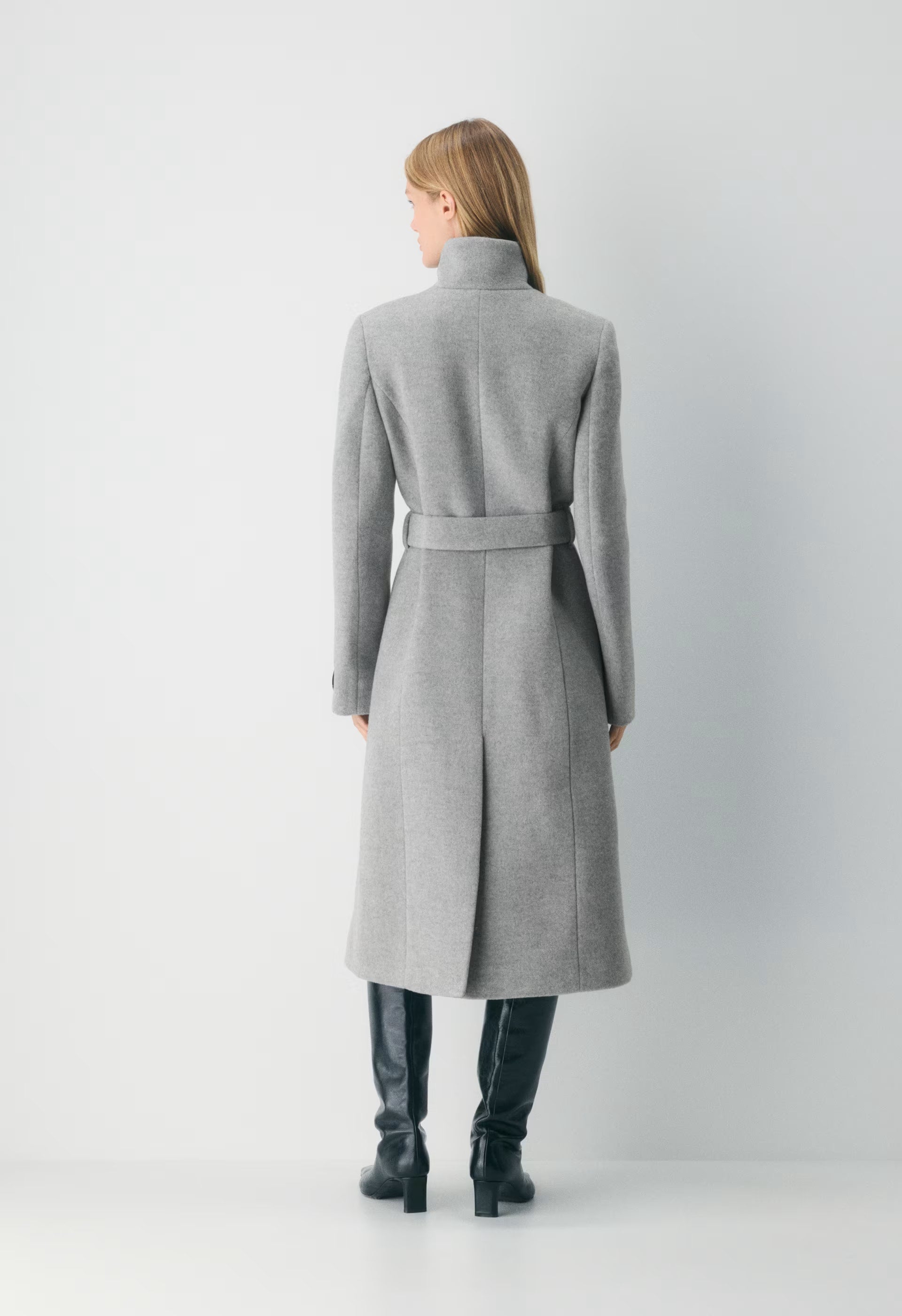 The Connor Long Coat - Soft Wool Cashmere - HEATHER LIGHT GREY