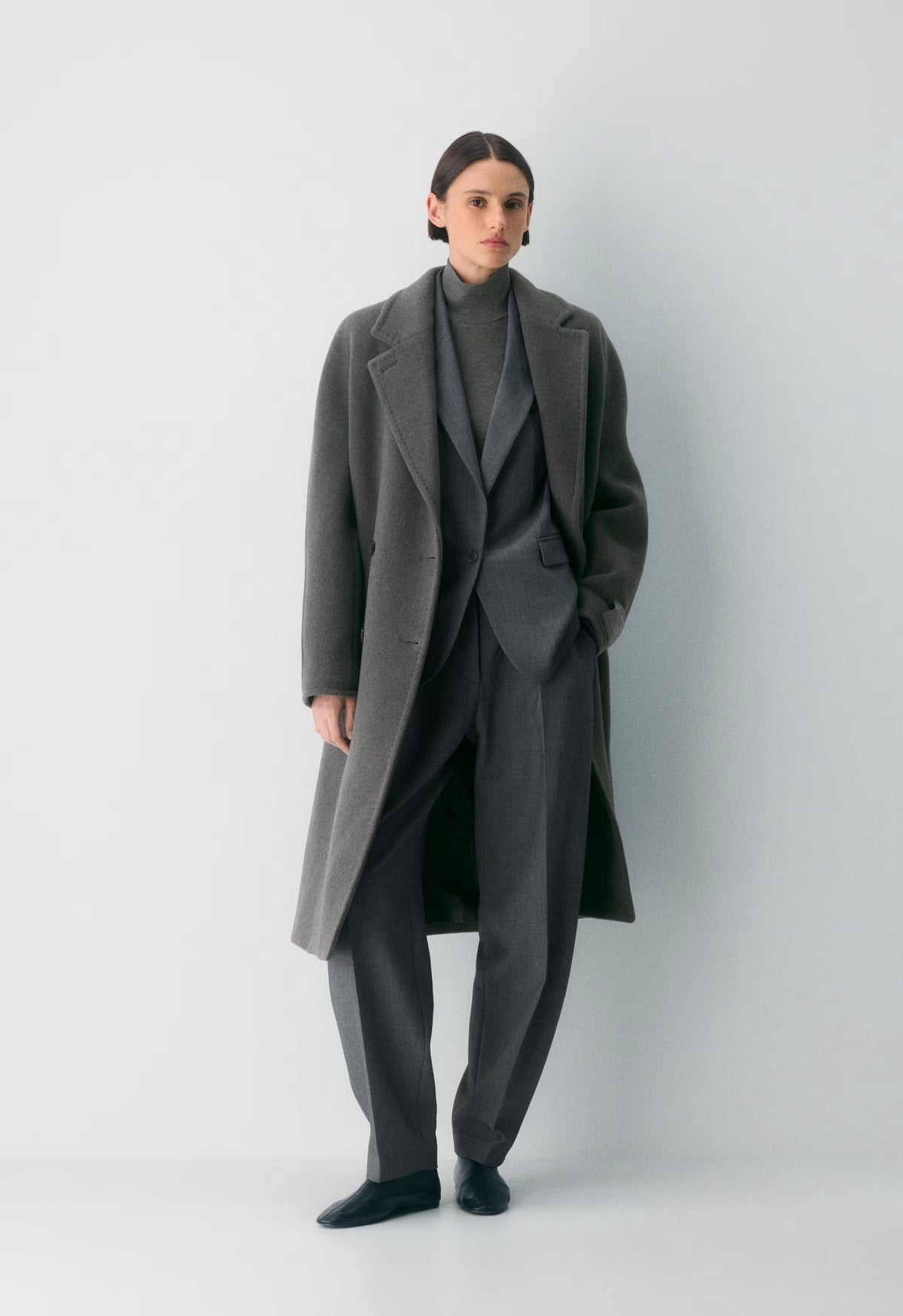The Slouch™ Coat - Soft Wool Cashmere - HEATHER CHARCOAL