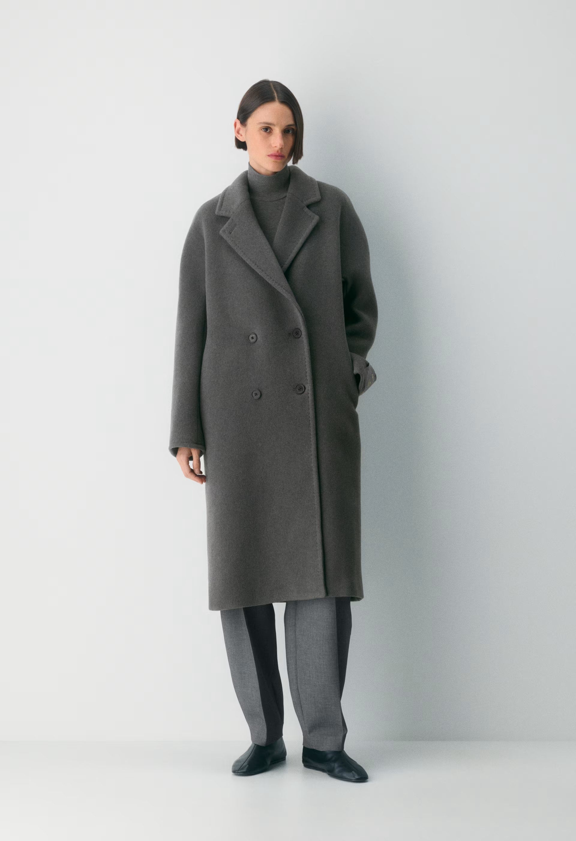 The Slouch™ Coat - Soft Wool Cashmere - HEATHER CHARCOAL