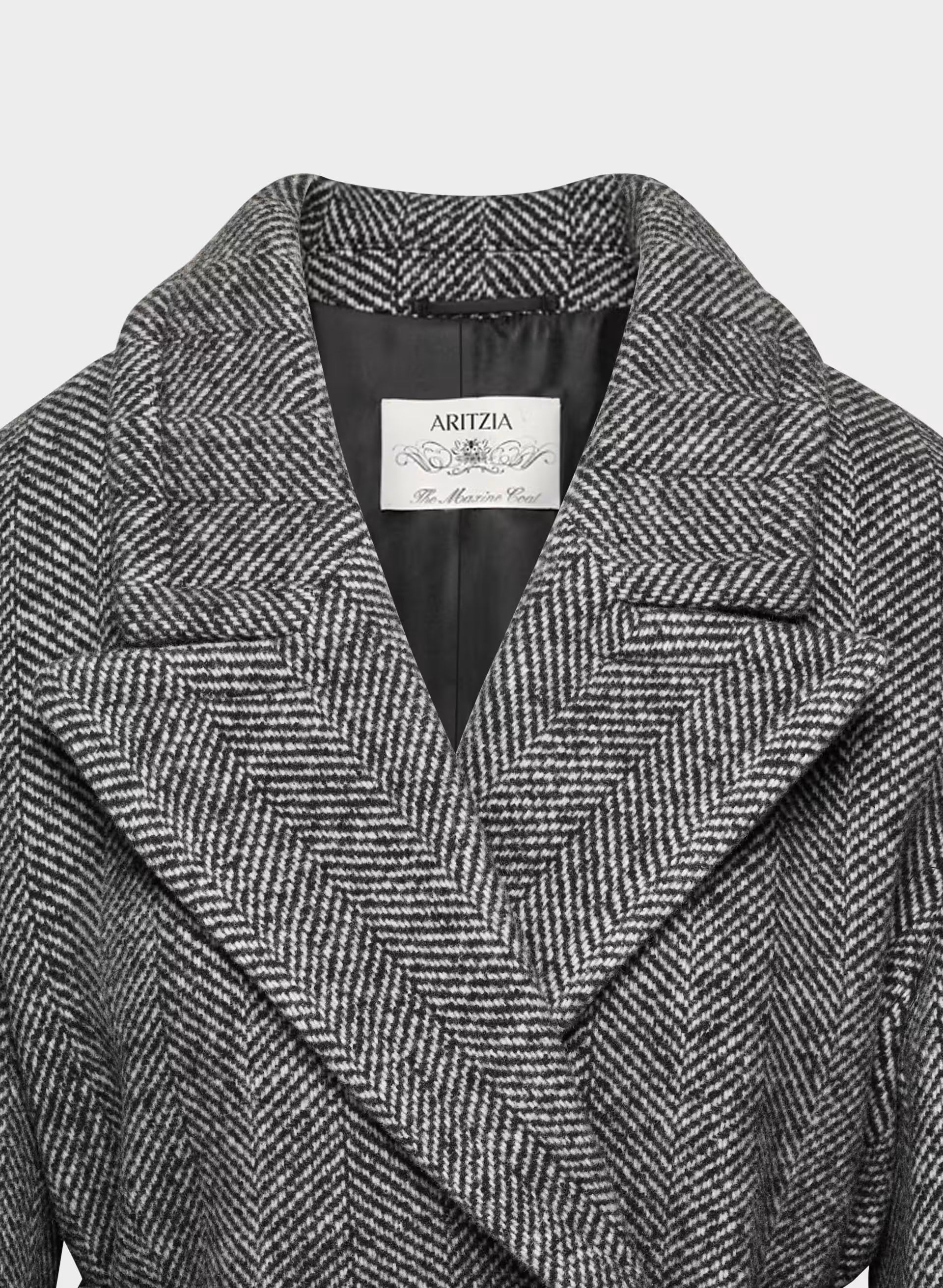 The Maxine Coat - Soft Wool Cashmere - HERRINGBONE BLK/WHT