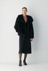 St. Moritz Coat - Arctic Faux Fur - BLACK
