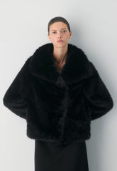 St. Moritz Coat - Arctic Faux Fur - BLACK