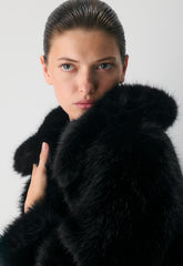 St. Moritz Coat - Arctic Faux Fur - BLACK