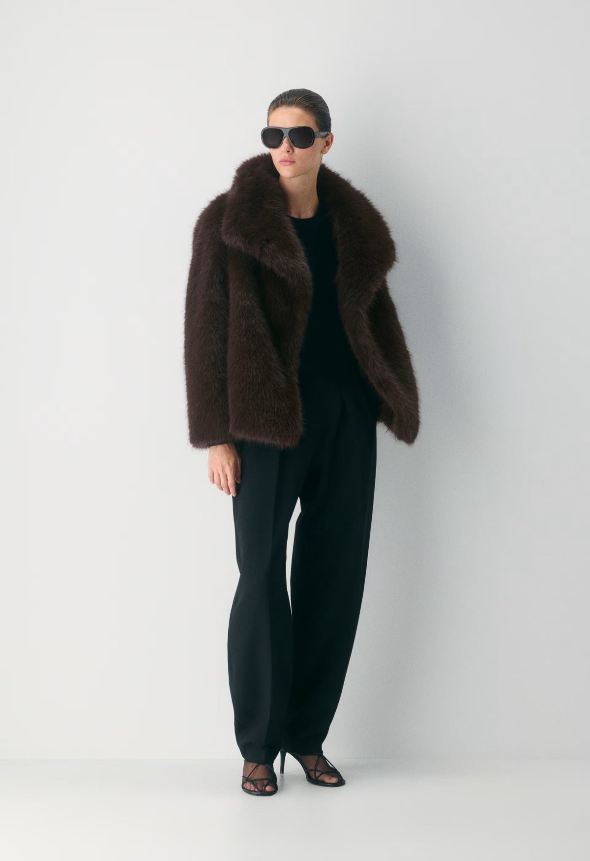 St. Moritz Coat - Arctic Faux Fur - RICH MOCHA BROWN