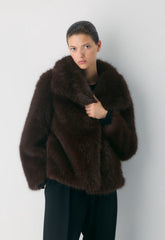 St. Moritz Coat - Arctic Faux Fur - RICH MOCHA BROWN
