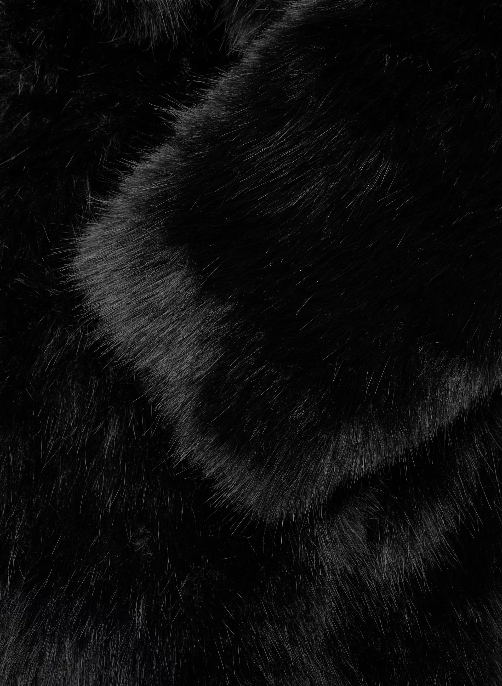 Chamonix Coat - Arctic Faux Fur - BLACK