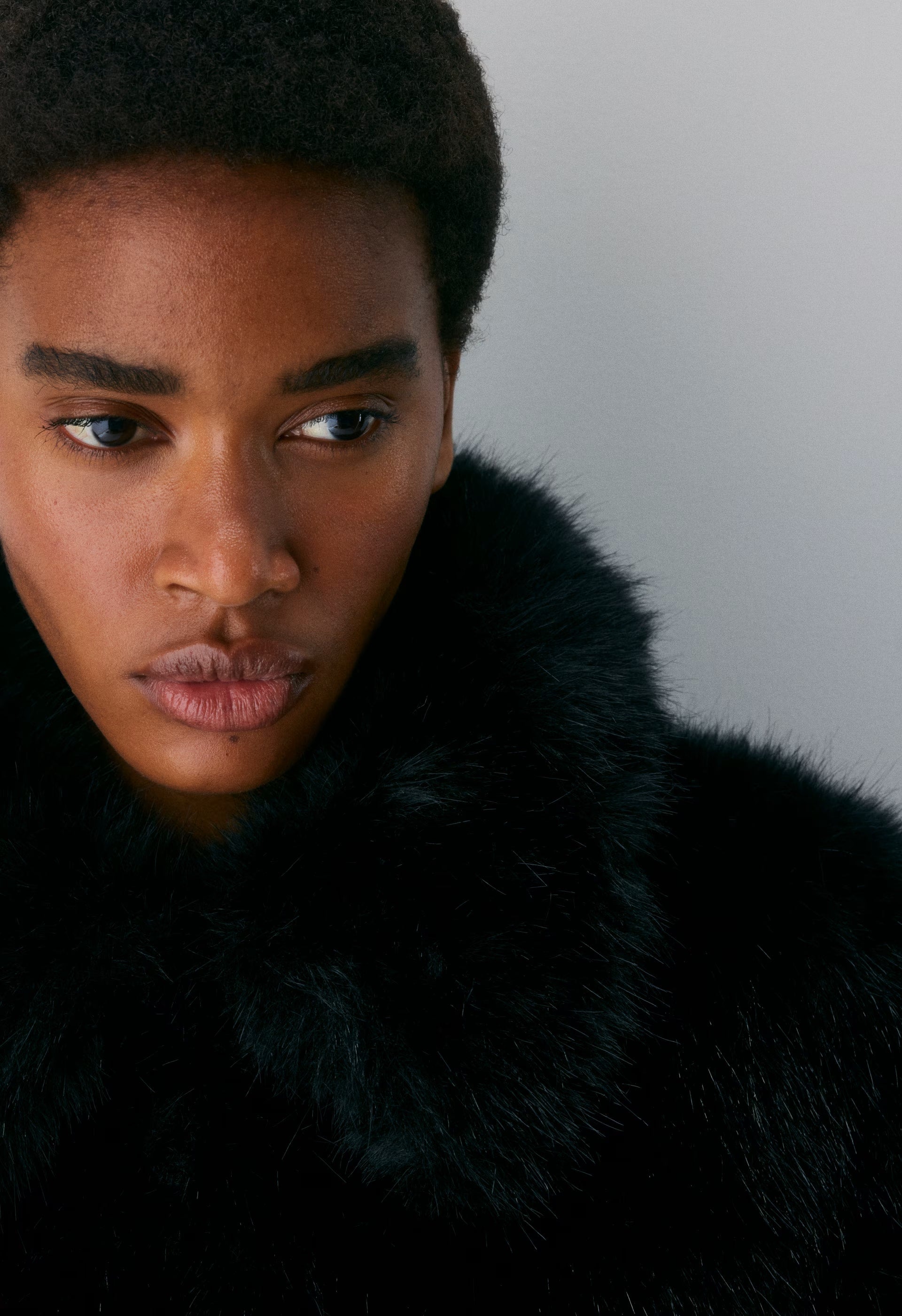 Chamonix Coat - Arctic Faux Fur - BLACK