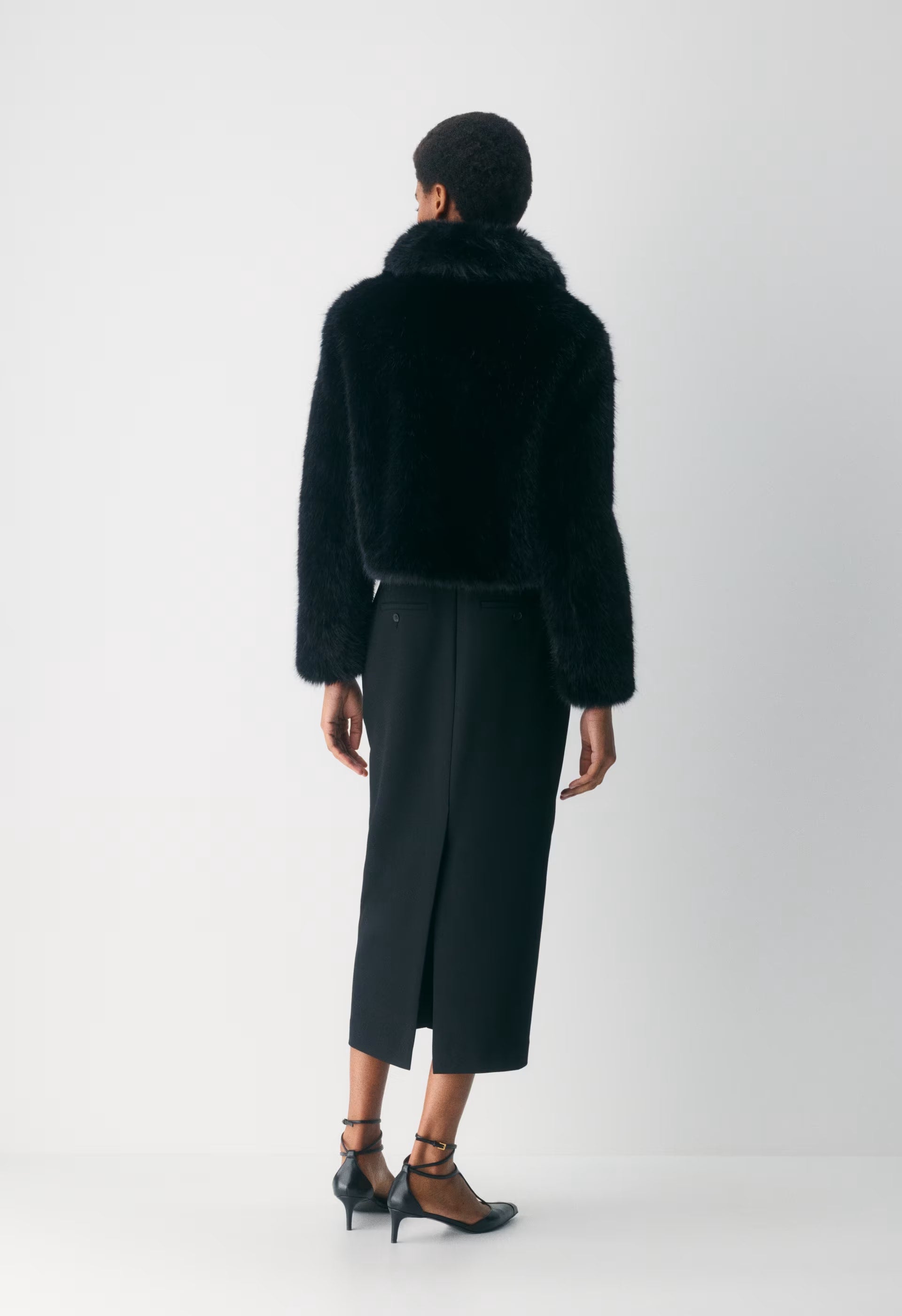 Chamonix Coat - Arctic Faux Fur - BLACK