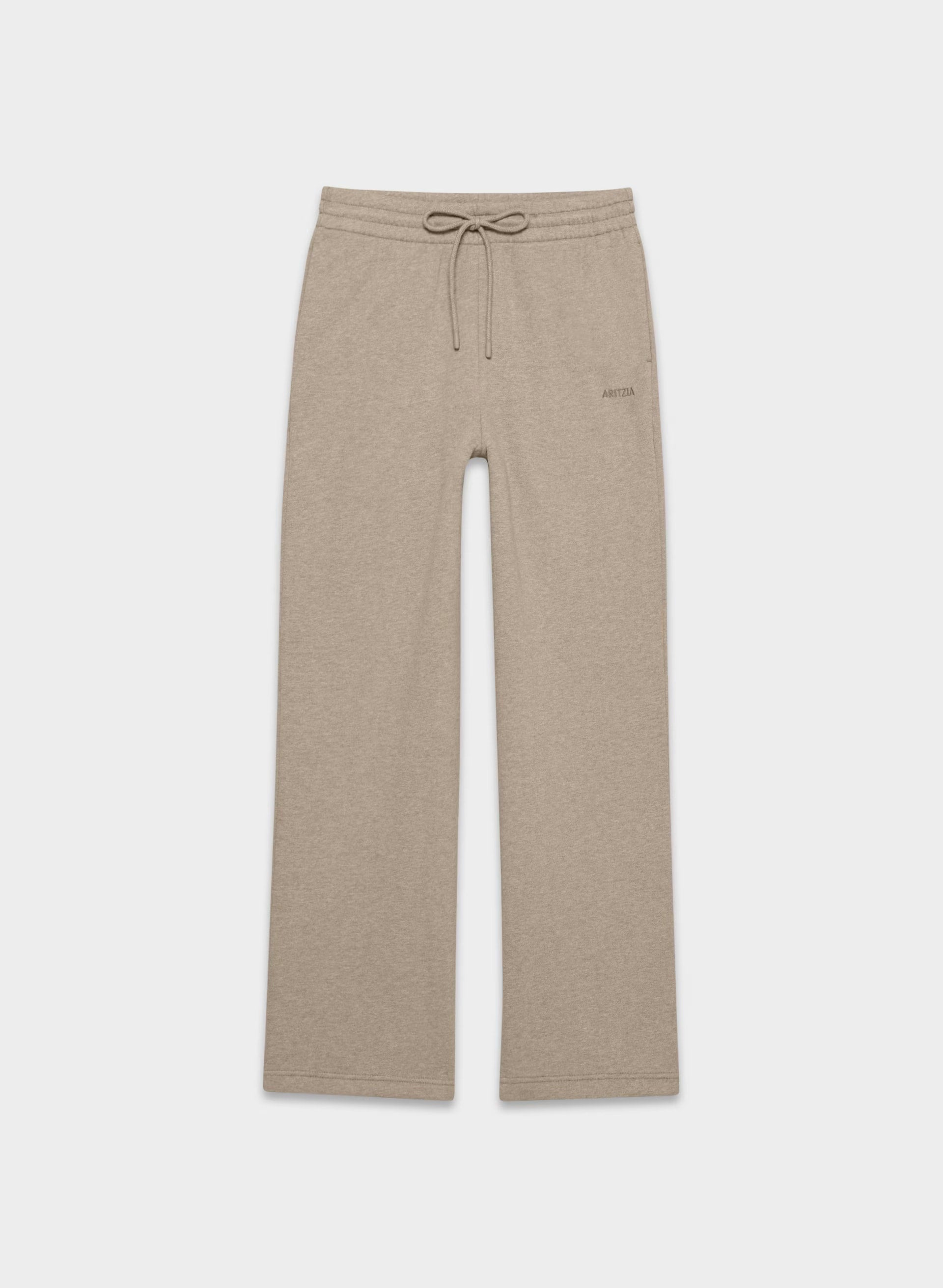 Cozy Sweatfleece Boyfriend Wide Sweatpant - HEATHER NOMAD TAUPE