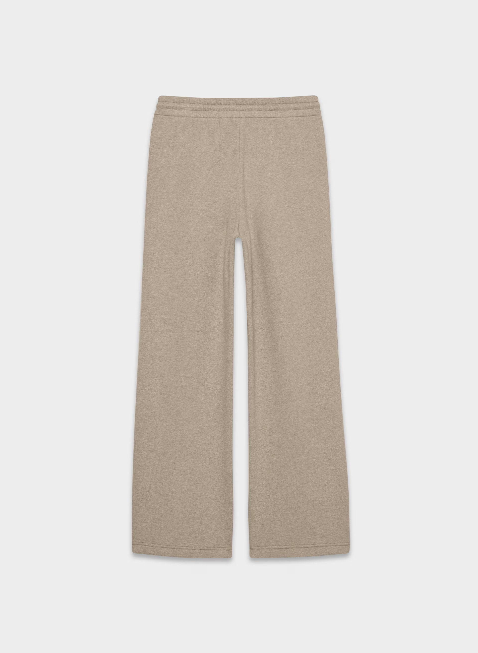 Cozy Sweatfleece Boyfriend Wide Sweatpant - HEATHER NOMAD TAUPE