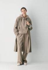 Cozy Sweatfleece Boyfriend Wide Sweatpant - HEATHER NOMAD TAUPE