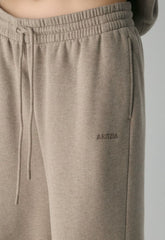 Cozy Sweatfleece Boyfriend Wide Sweatpant - HEATHER NOMAD TAUPE