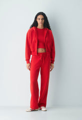 Cozy Sweatfleece Perfect Banded Sweatpant - FLASHING RED