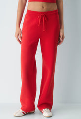 Cozy Sweatfleece Perfect Banded Sweatpant - FLASHING RED