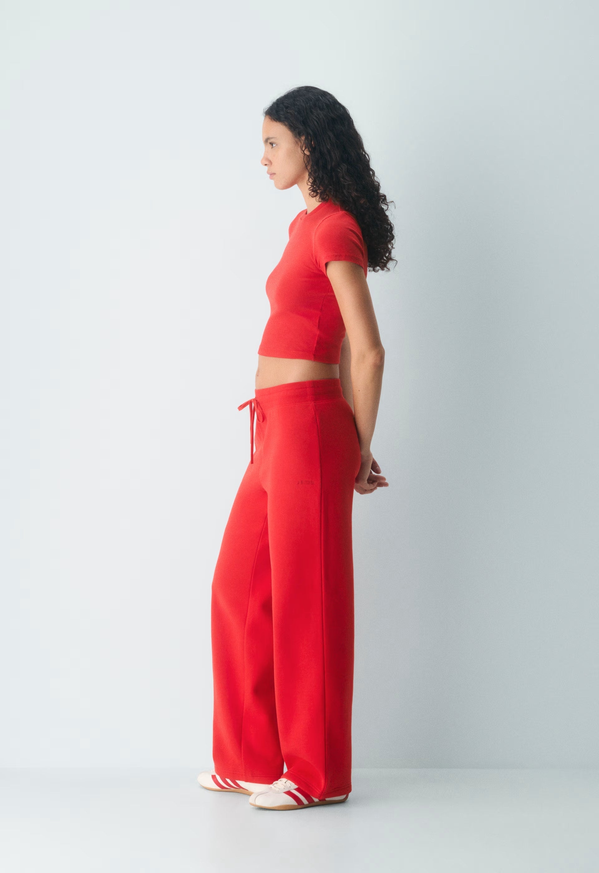 Cozy Sweatfleece Perfect Banded Sweatpant - FLASHING RED