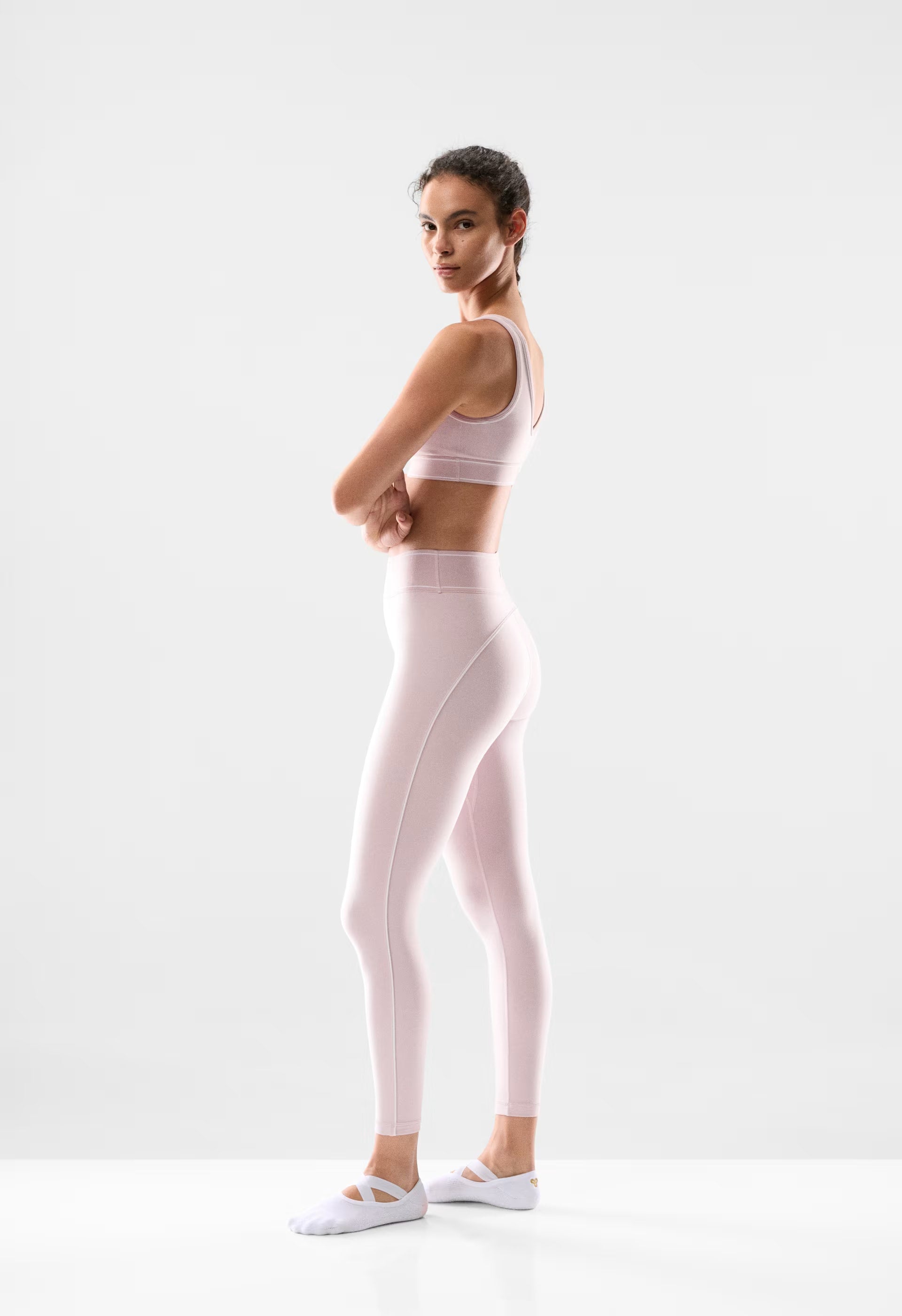LIFE Tiebreak Hi-Rise 26 Legging - DUSTY PINK/WHITE