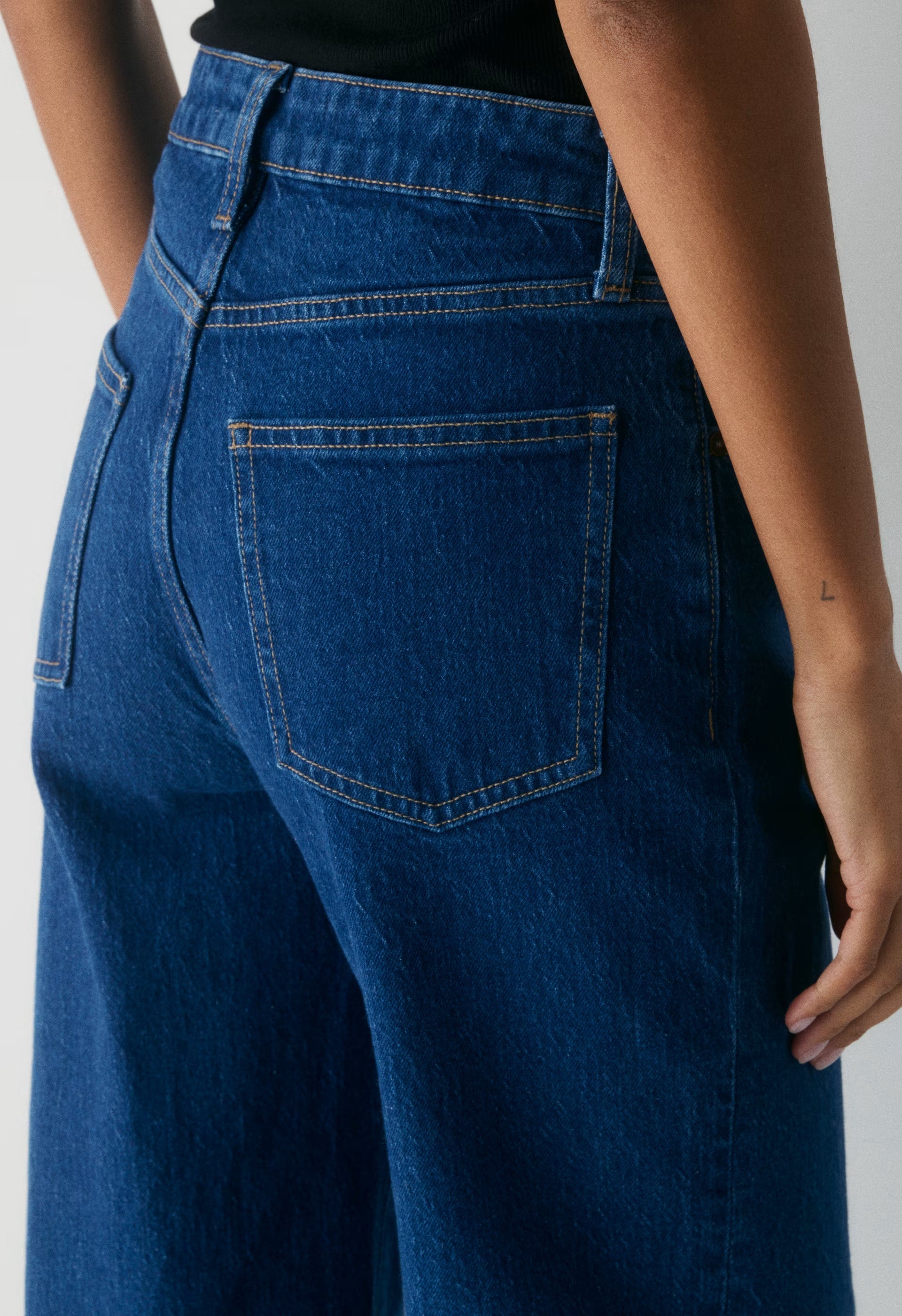 Denim Forum Remy Hi-Rise Wide Jean - TRUE MEDIUM BLUE