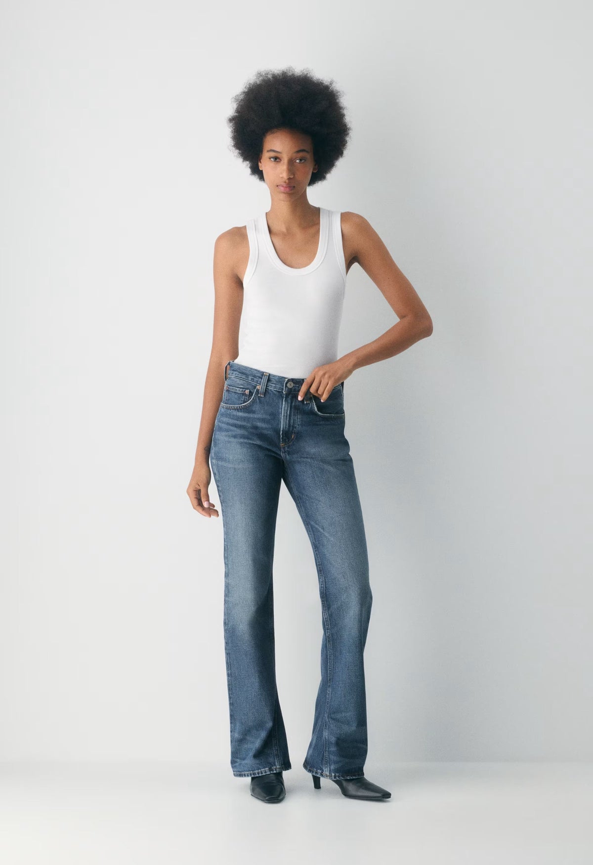 AGOLDE Mid Rise Kick Boot Jean - STENCIL