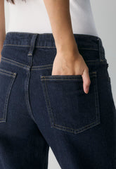 Denim Forum Pam Super Lo-Rise Wide Jean - NO-STRESS DARK BLUE