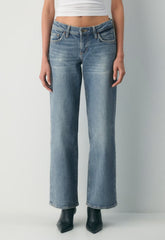 Denim Forum Pam Super Lo-Rise Wide Jean - VINTAGE MEDIUM BLUE