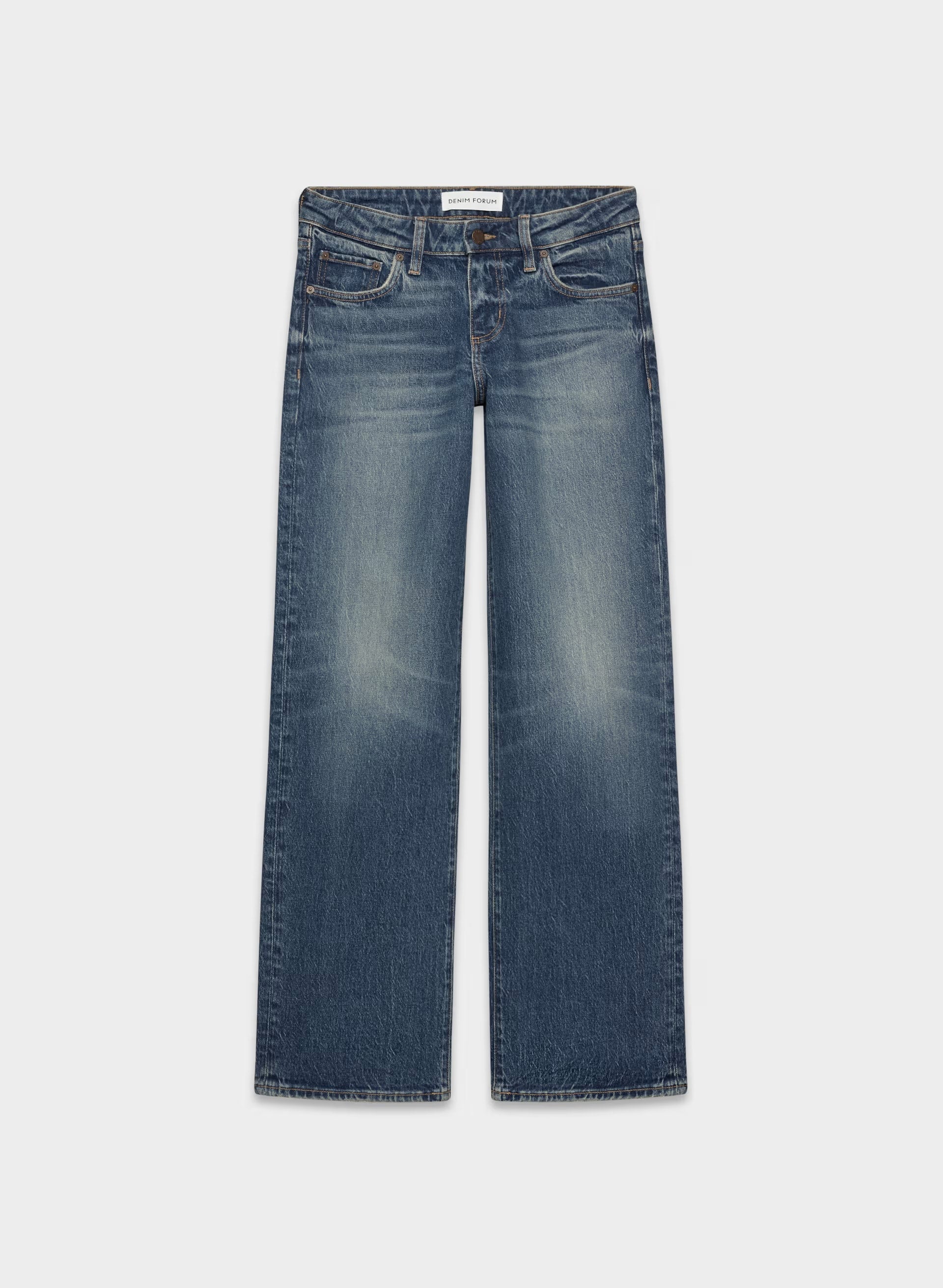 Denim Forum Pam Super Lo-Rise Wide Jean - VINTAGE DARK BLUE