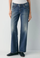Denim Forum Pam Super Lo-Rise Wide Jean - VINTAGE DARK BLUE