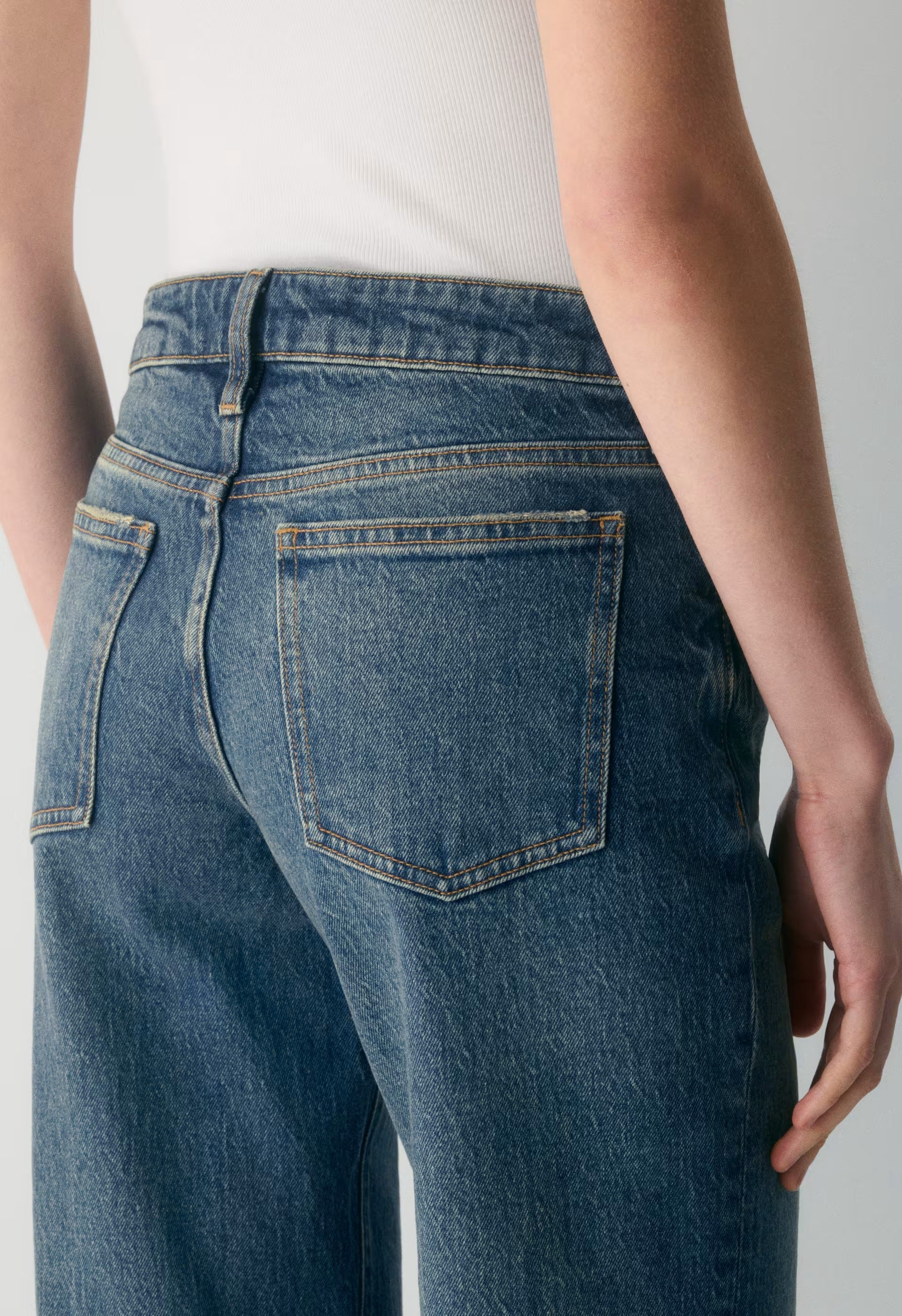 Denim Forum Pam Super Lo-Rise Wide Jean - VINTAGE DARK BLUE