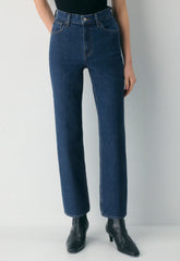 Denim Forum The Arlo Hi-Rise Straight Jean - BLEU IN THE DARK