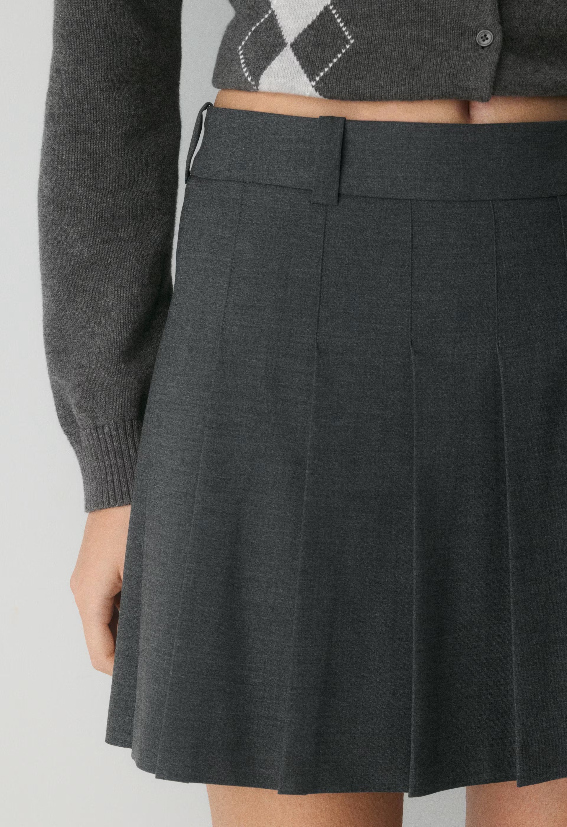Olive Micro Skirt - HEATHER CHARCOAL