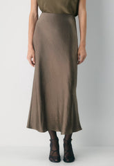Slip Satin Maxi Skirt - GABBRO TAUPE