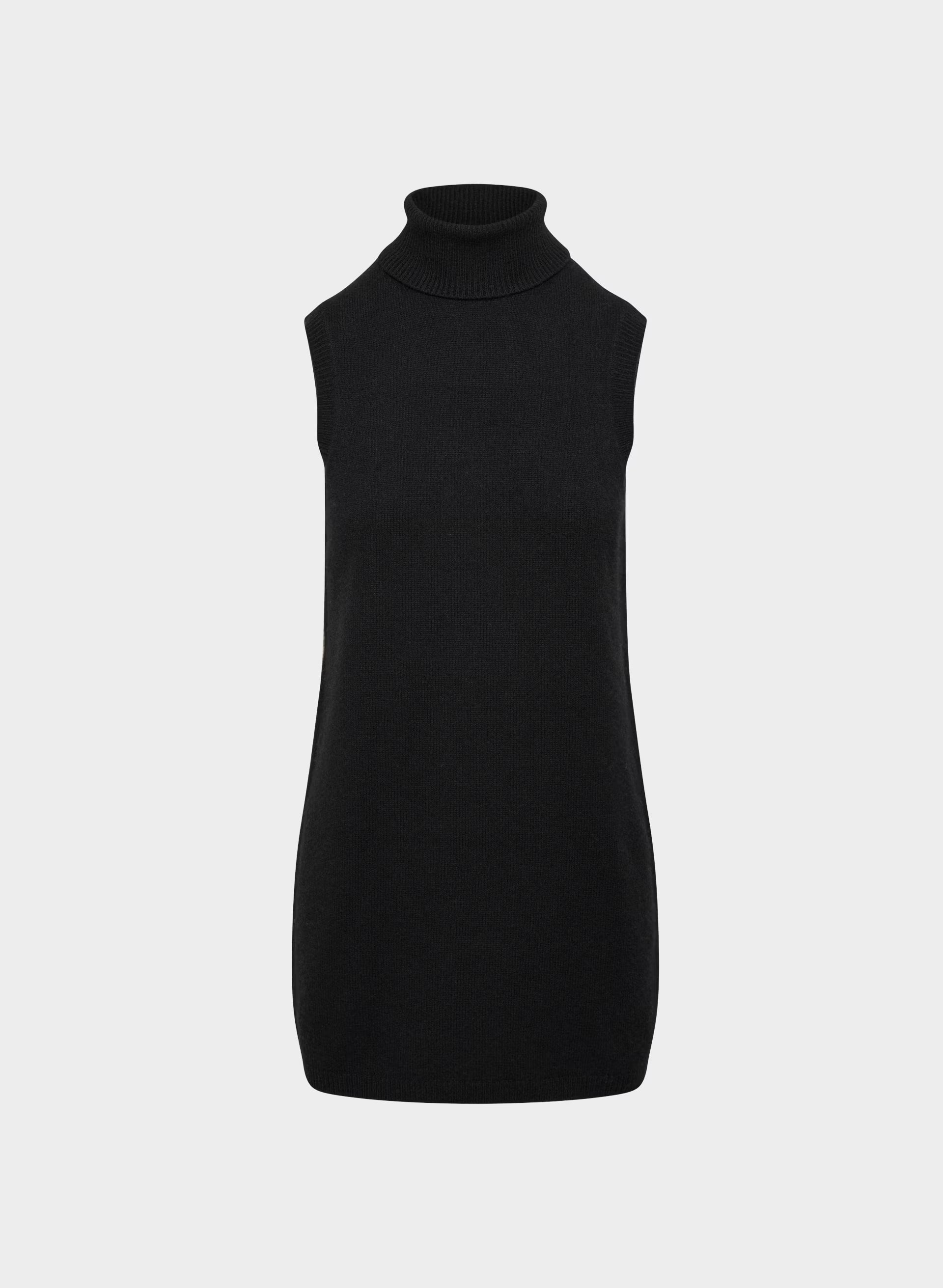 Essential Wool Cashmere Outline Dress - BLACK