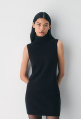 Essential Wool Cashmere Outline Dress - BLACK