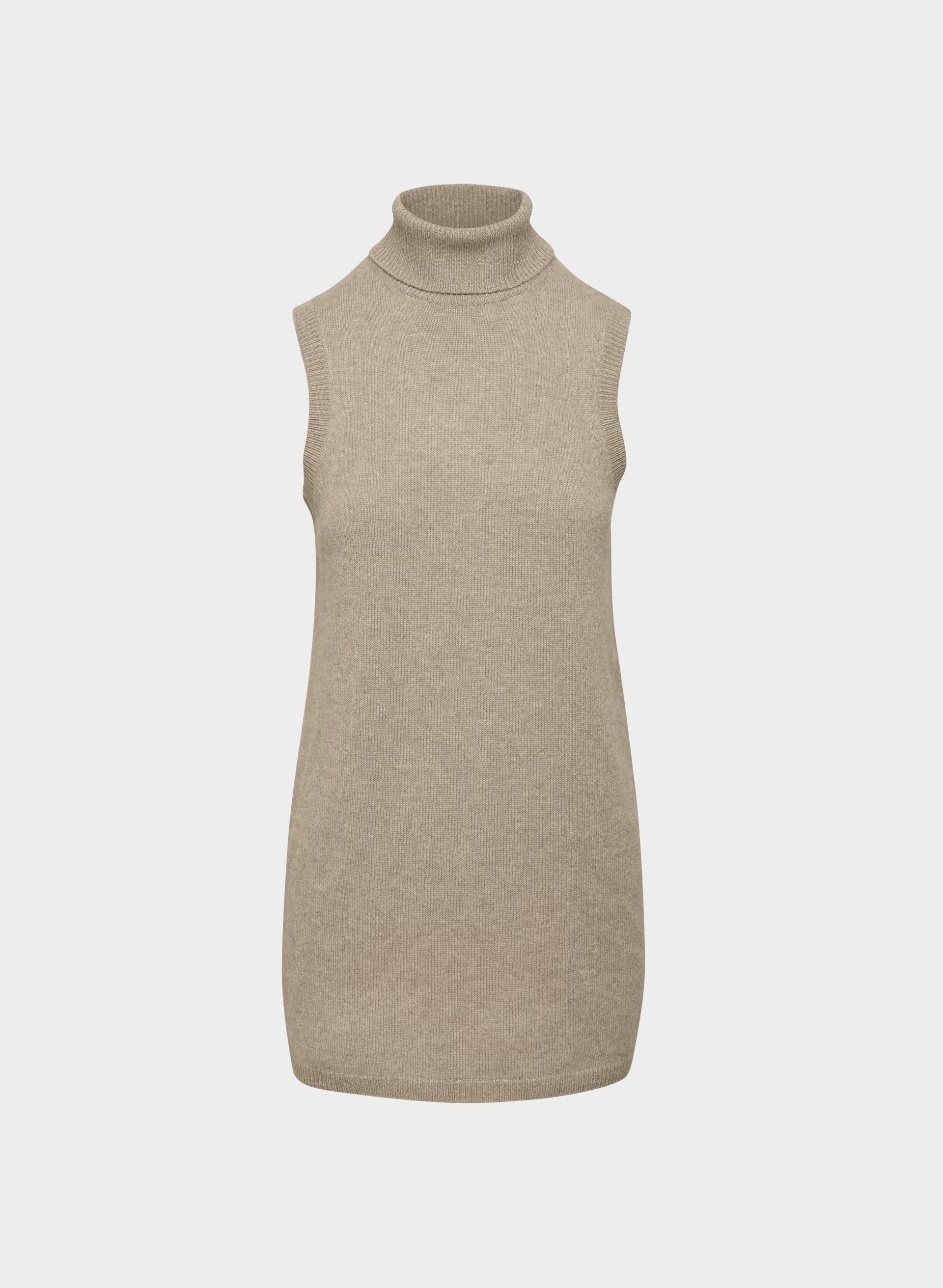 Essential Wool Cashmere Outline Dress - HEATHER NOMAD TAUPE