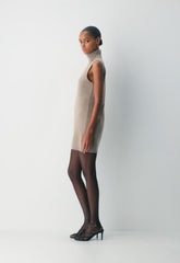 Essential Wool Cashmere Outline Dress - HEATHER NOMAD TAUPE