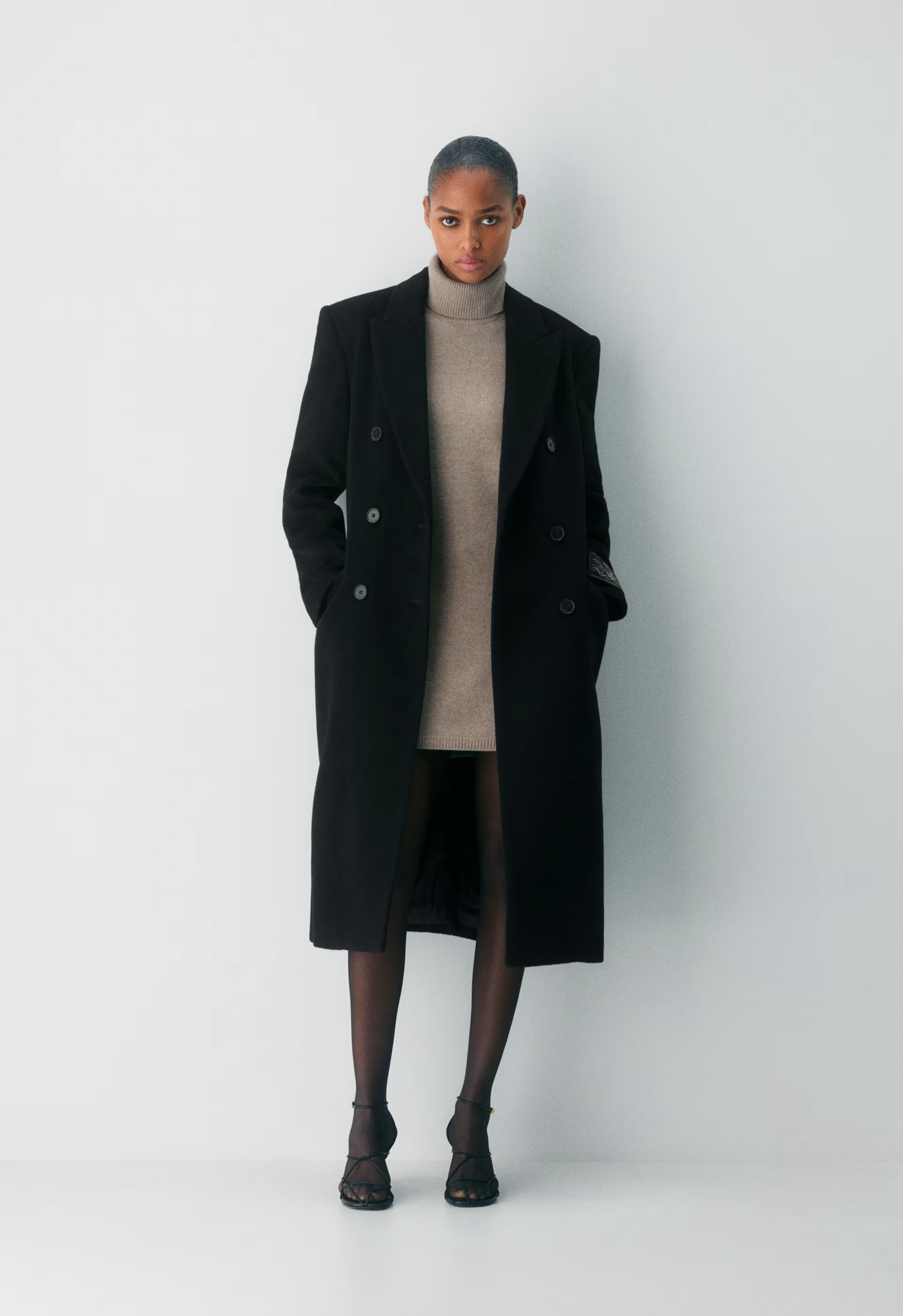 Essential Wool Cashmere Outline Dress - HEATHER NOMAD TAUPE