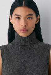 Essential Wool Cashmere Outline Dress - HEATHER CHARCOAL