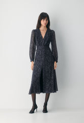 Cursive Dress - DARK NIGHT NAVY/TONAL