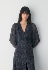 Cursive Dress - DARK NIGHT NAVY/TONAL